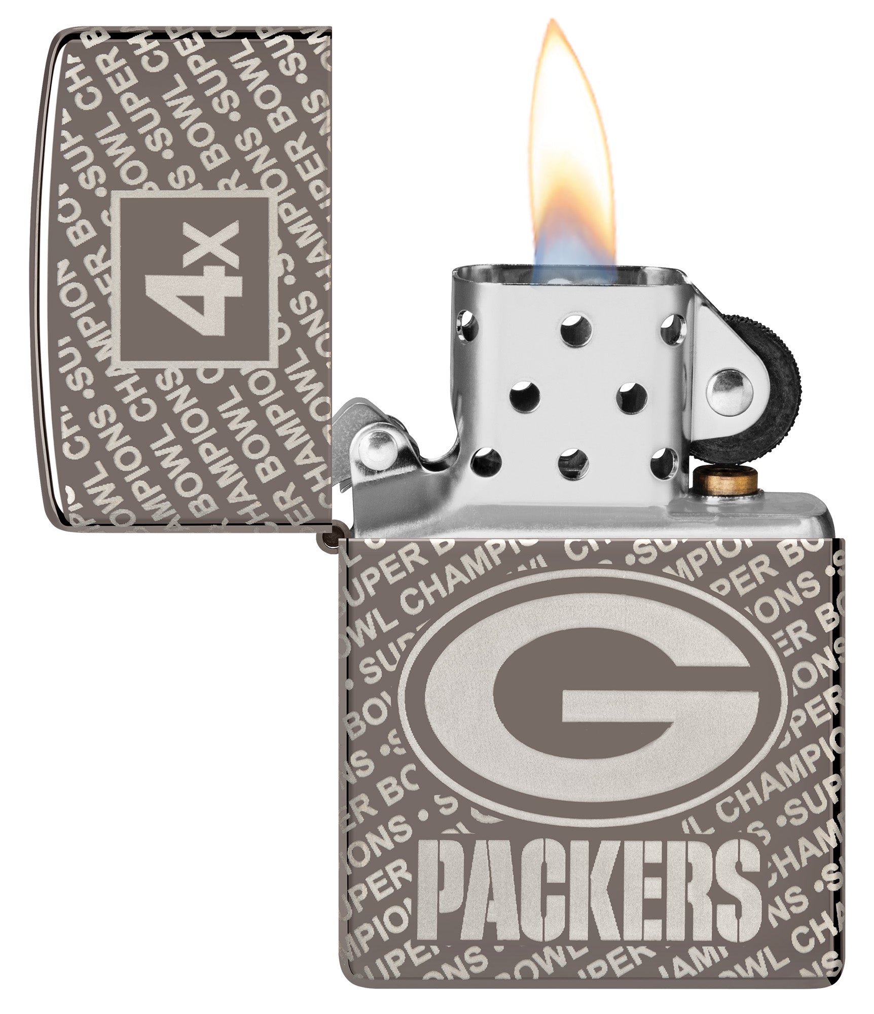 Zippo NFL Green Bay Packers Super Bowl Commemorative Armor Black Ice Windproof Lighter