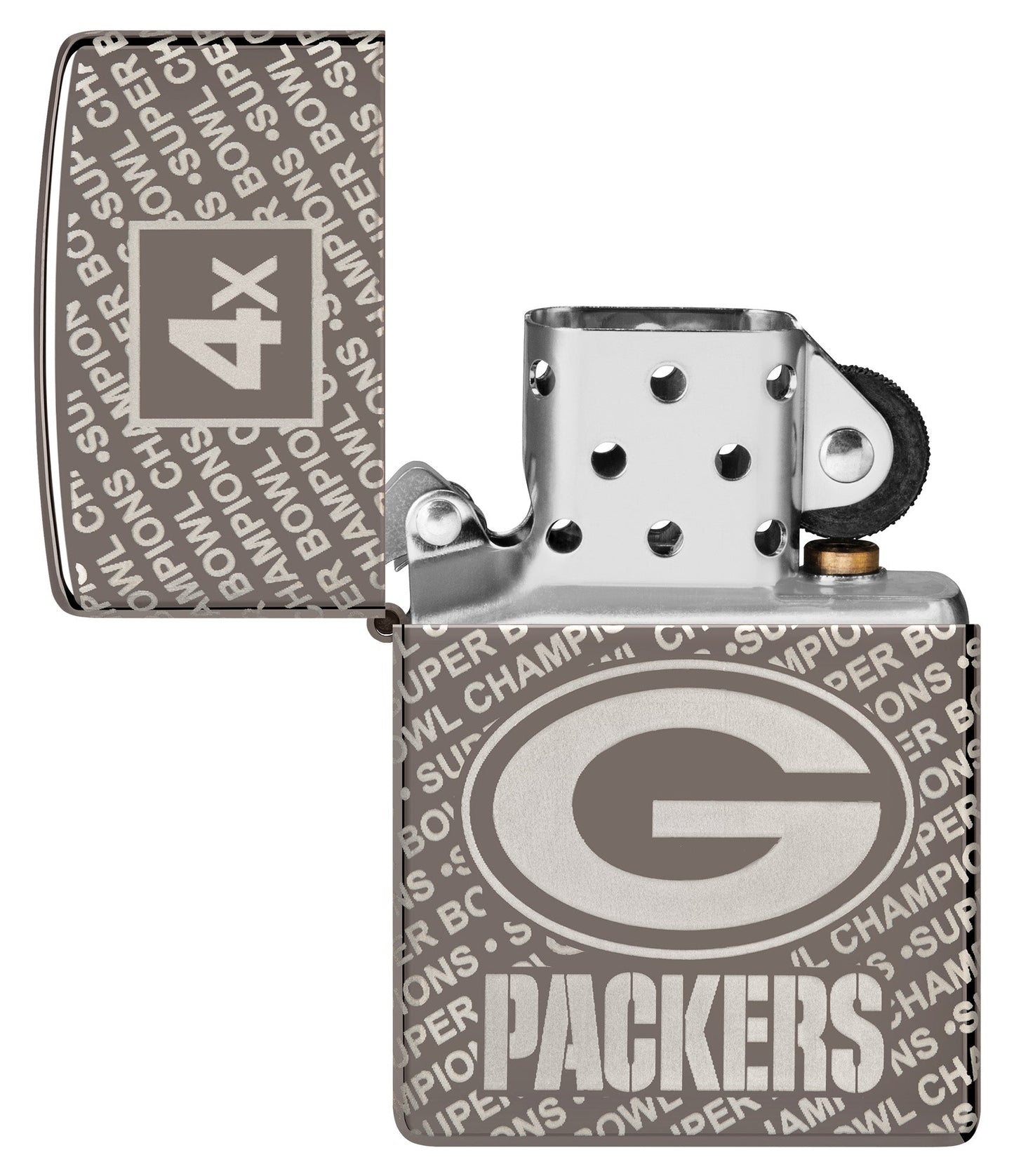 Zippo NFL Green Bay Packers Super Bowl Commemorative Armor Black Ice Windproof Lighter