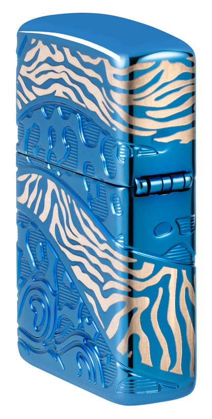 Zippo Animal Flair Design Armor® High Polish Blue Windproof Lighter