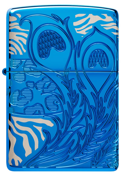 Zippo Animal Flair Design Armor® High Polish Blue Windproof Lighter