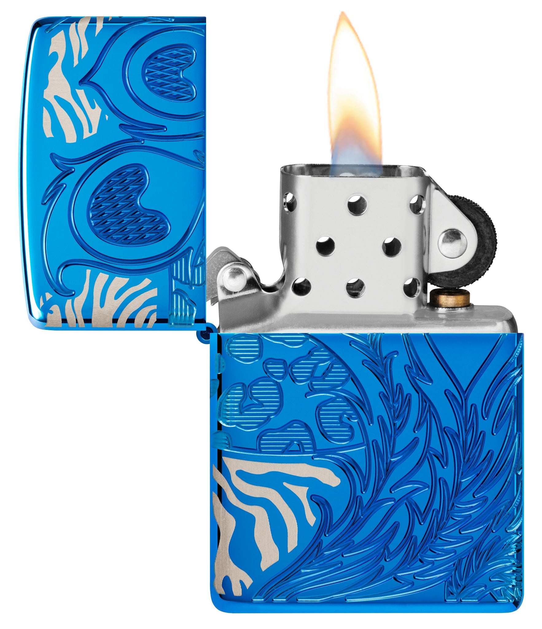 Zippo Animal Flair Design Armor® High Polish Blue Windproof Lighter