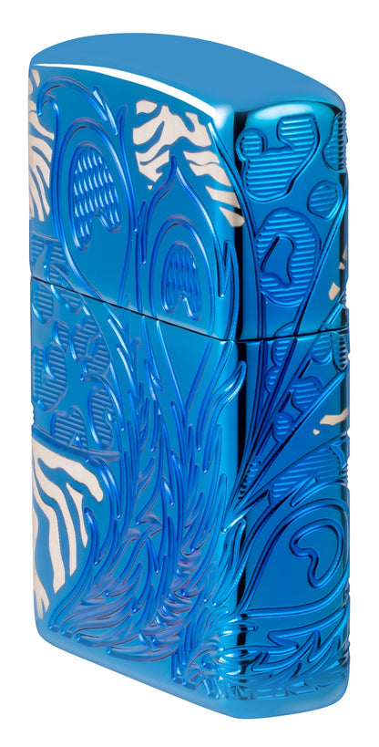 Zippo Animal Flair Design Armor® High Polish Blue Windproof Lighter