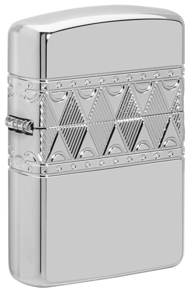 Zippo Armor® Sterling Silver Diamond Pattern Design Windproof Lighter