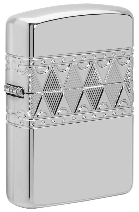 Zippo Armor® Sterling Silver Diamond Pattern Design Windproof Lighter