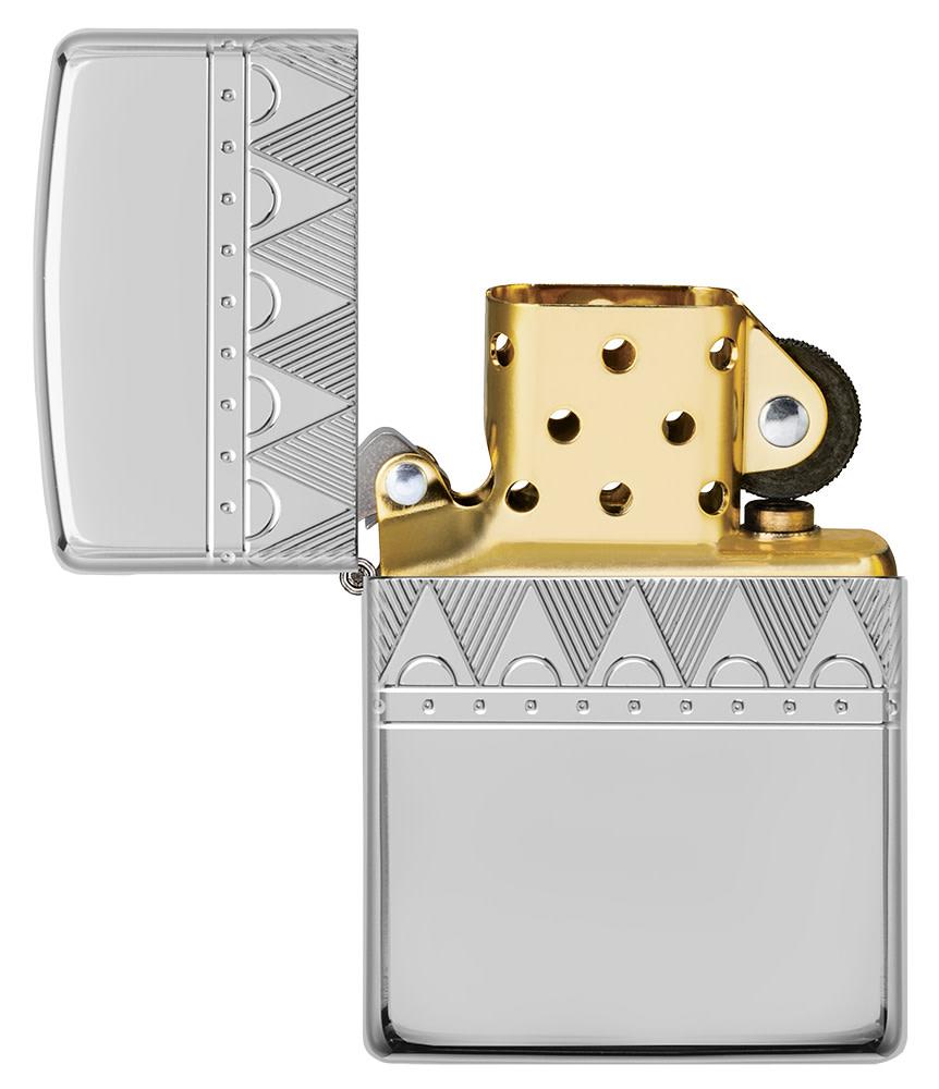 Zippo Armor® Sterling Silver Diamond Pattern Design Windproof Lighter