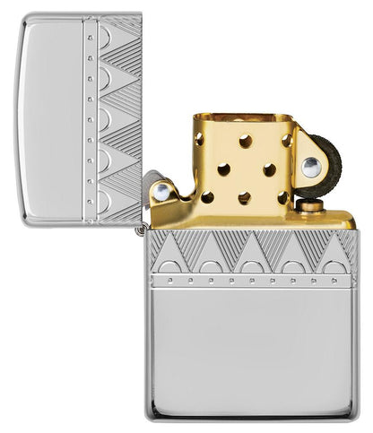 Zippo Armor® Sterling Silver Diamond Pattern Design Windproof Lighter