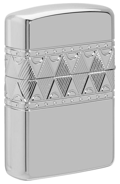 Zippo Armor® Sterling Silver Diamond Pattern Design Windproof Lighter