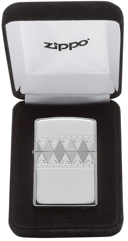 Zippo Armor® Sterling Silver Diamond Pattern Design Windproof Lighter
