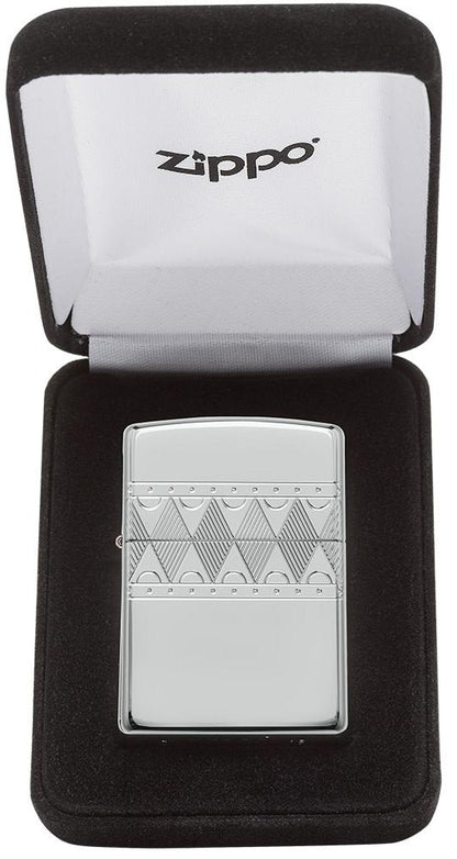 Zippo Armor® Sterling Silver Diamond Pattern Design Windproof Lighter