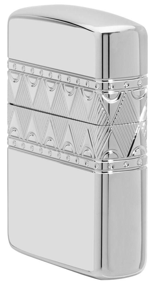 Zippo Armor® Sterling Silver Diamond Pattern Design Windproof Lighter