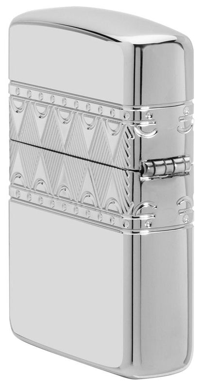 Zippo Armor® Sterling Silver Diamond Pattern Design Windproof Lighter