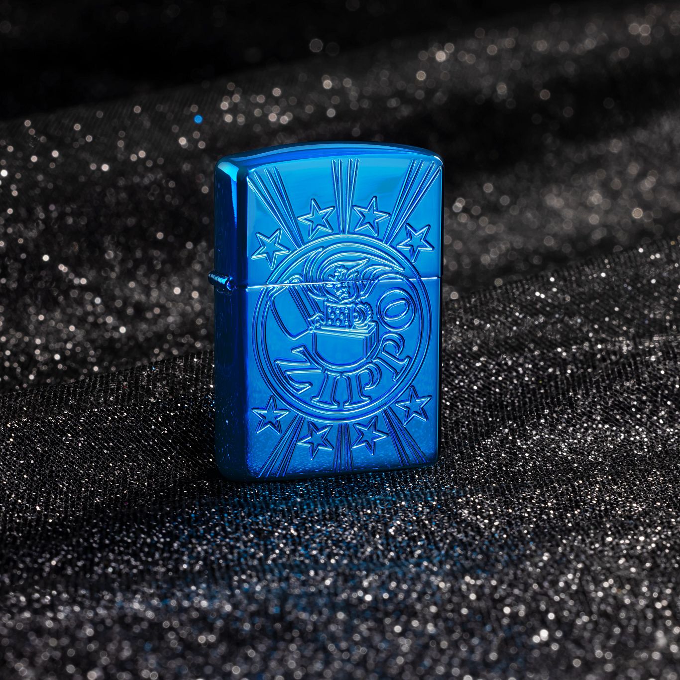 Zippo Starburst Design Armor® High Polish Blue Windproof Lighter
