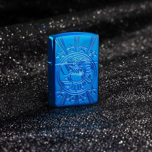 Zippo Starburst Design Armor® High Polish Blue Windproof Lighter