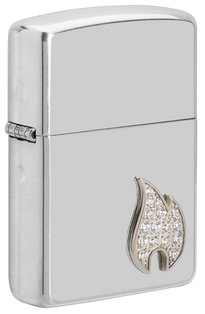 Zippo Armor® Sterling Silver Flame Emblem Windproof Lighter