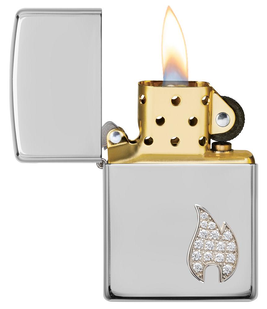 Zippo Armor® Sterling Silver Flame Emblem Windproof Lighter