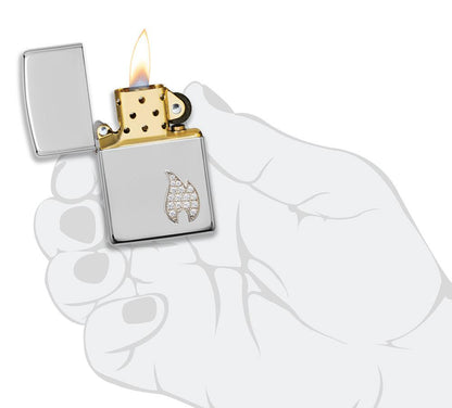 Zippo Armor® Sterling Silver Flame Emblem Windproof Lighter