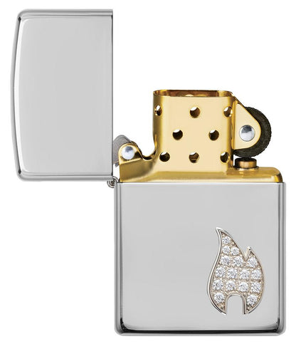 Zippo Armor® Sterling Silver Flame Emblem Windproof Lighter