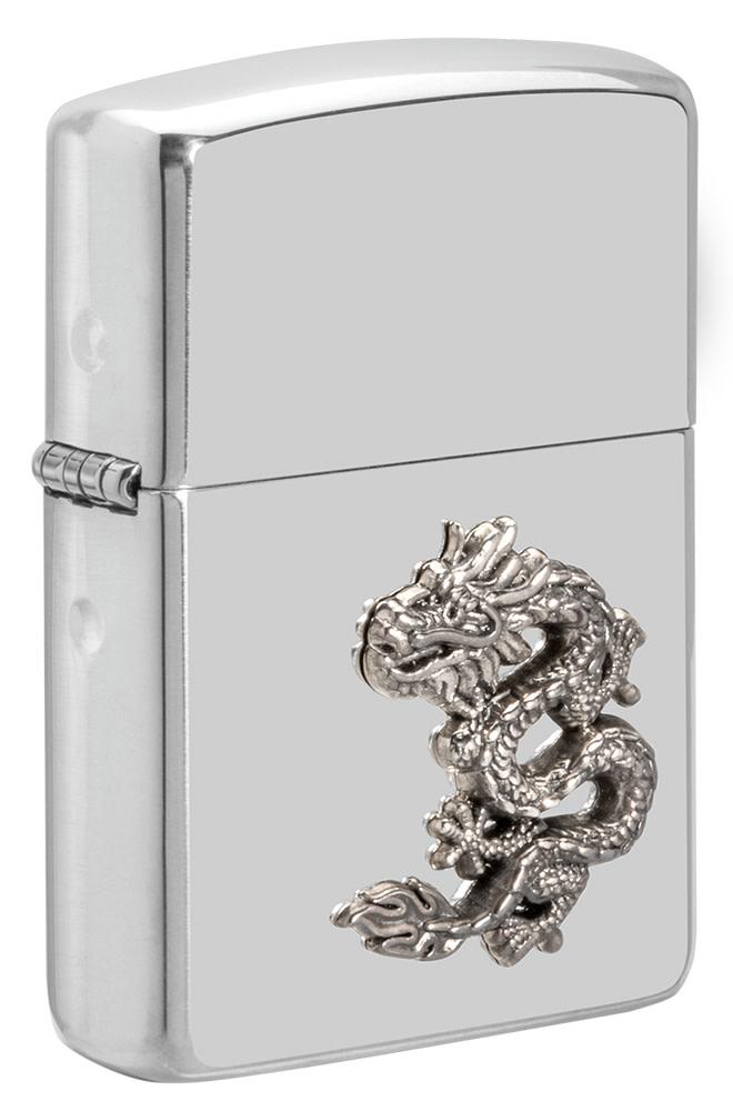 Zippo Armor® Chinese Dragon Sterling Silver Emblem Windproof Lighter