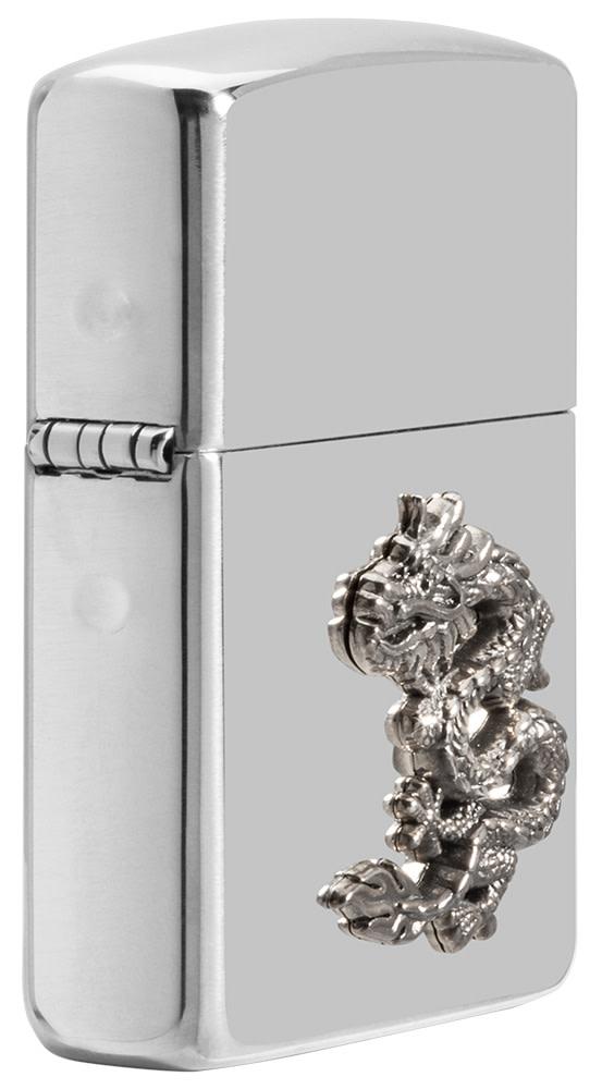Zippo Armor® Chinese Dragon Sterling Silver Emblem Windproof Lighter