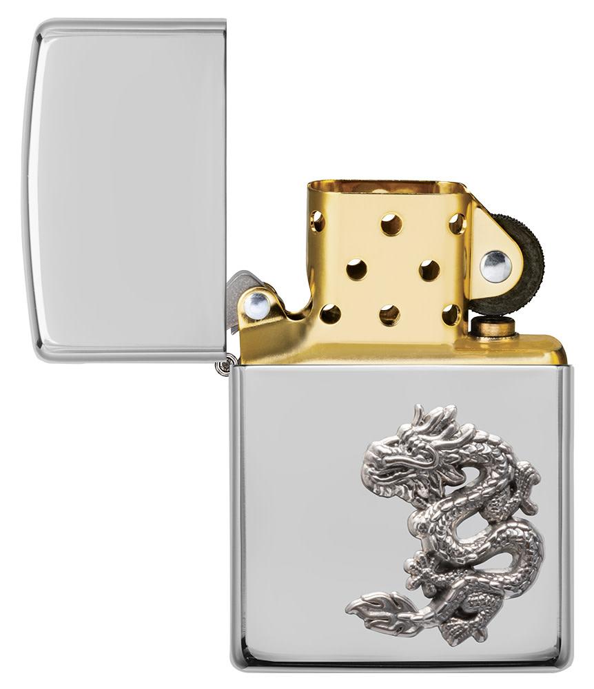 Zippo Armor® Chinese Dragon Sterling Silver Emblem Windproof Lighter