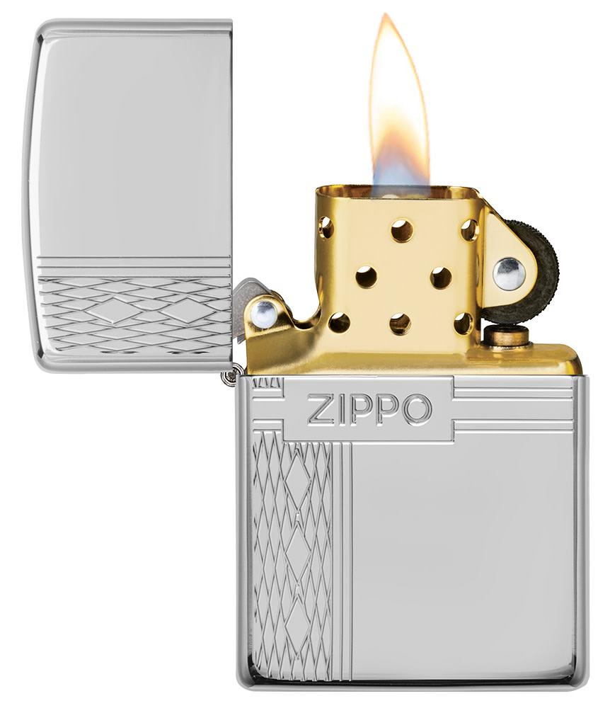 Zippo Armor® Sterling Silver Diamond Design Windproof Lighter