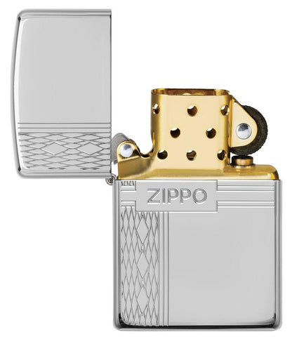 Zippo Armor® Sterling Silver Diamond Design Windproof Lighter