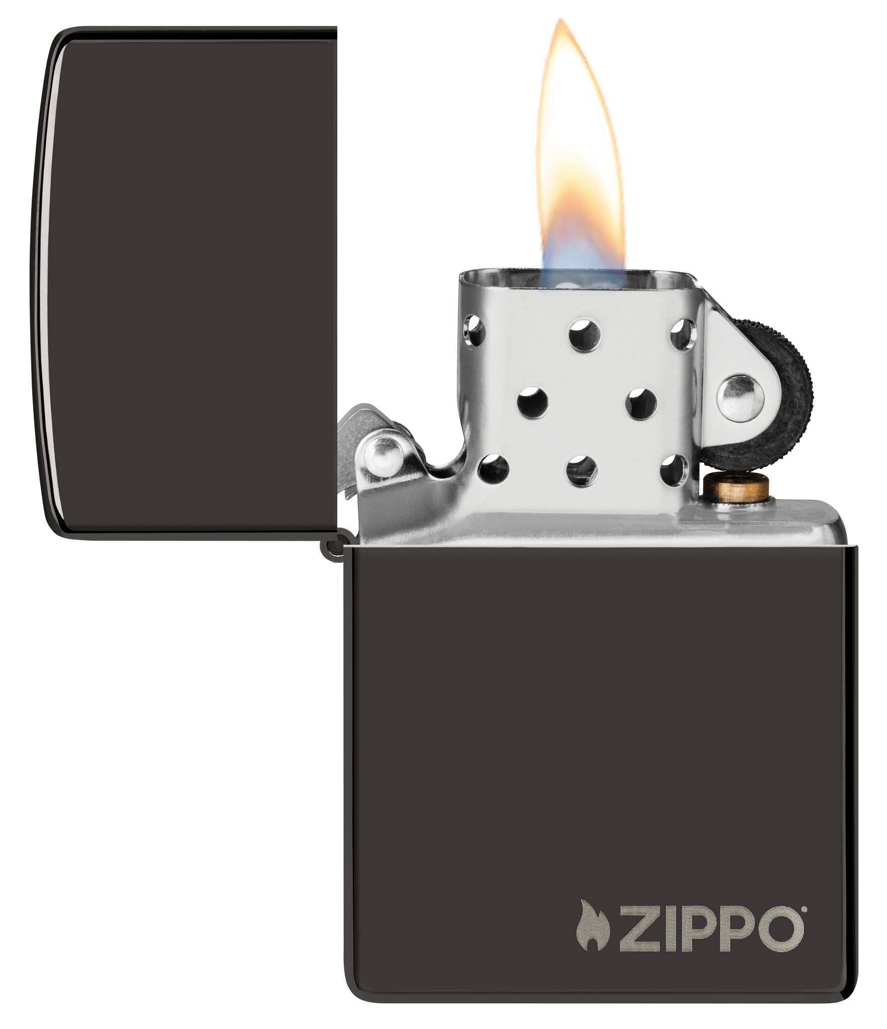 Zippo Classic High Polish Black Logo Windproof Lighter