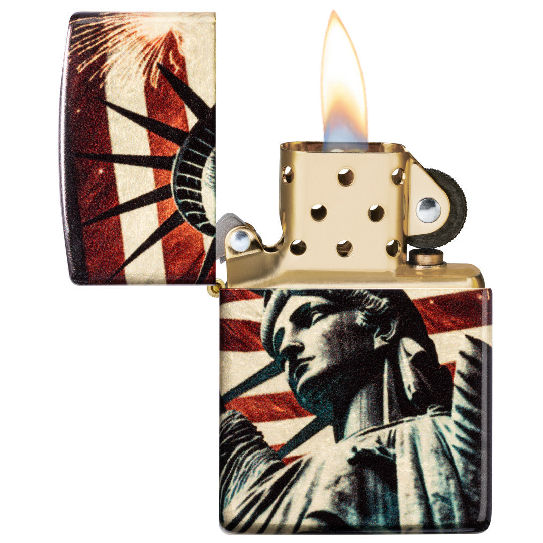 Zippo Spark of Liberty Design 540 Tumbled Brass Windproof Lighter