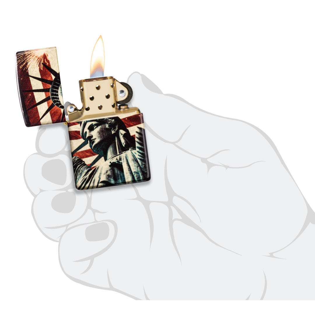 Zippo Spark of Liberty Design 540 Tumbled Brass Windproof Lighter
