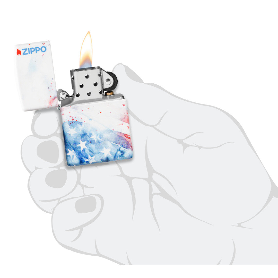 Zippo Watercolor Flag Design 540 Matte Windproof Lighter