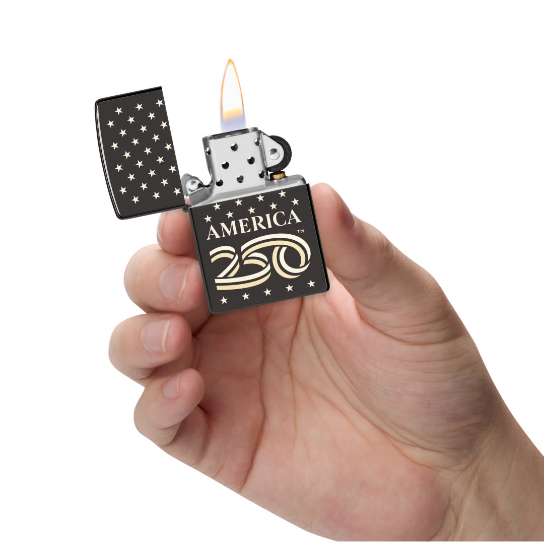 Zippo America250 Stars Design High Polish Black Windproof Lighter