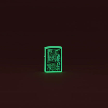 Zippo Zombie Shaving Design Glow In The Dark Windproof Lighter