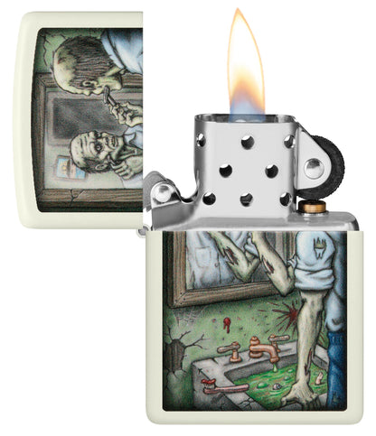 Zippo Zombie Shaving Design Glow In The Dark Windproof Lighter