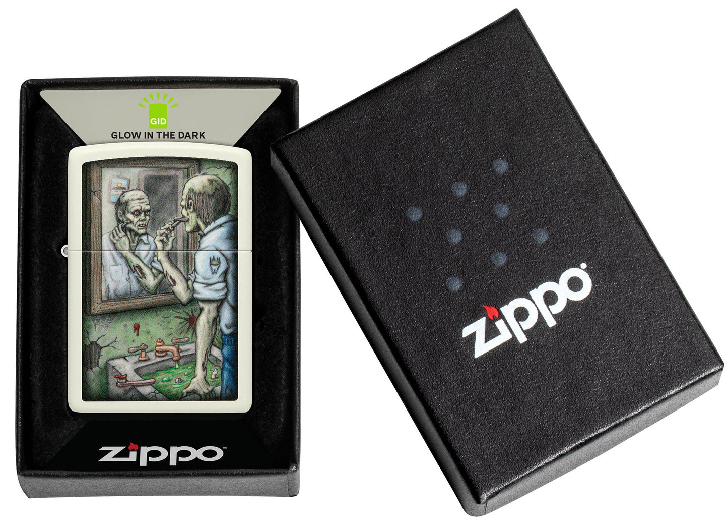 Zippo Zombie Shaving Design Glow In The Dark Windproof Lighter
