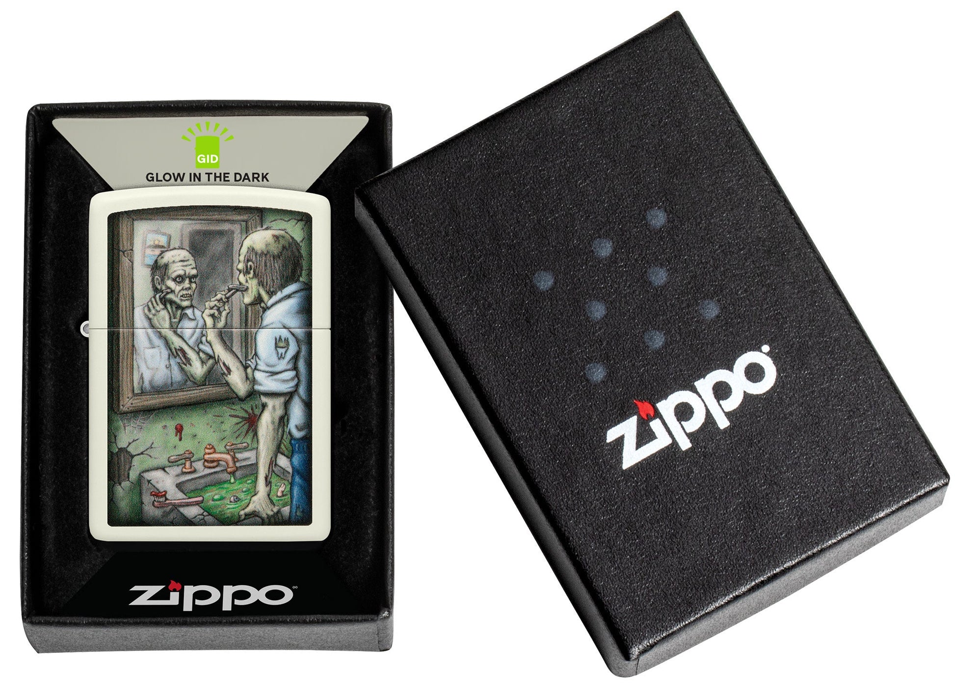 Zippo Zombie Shaving Design Glow In The Dark Windproof Lighter