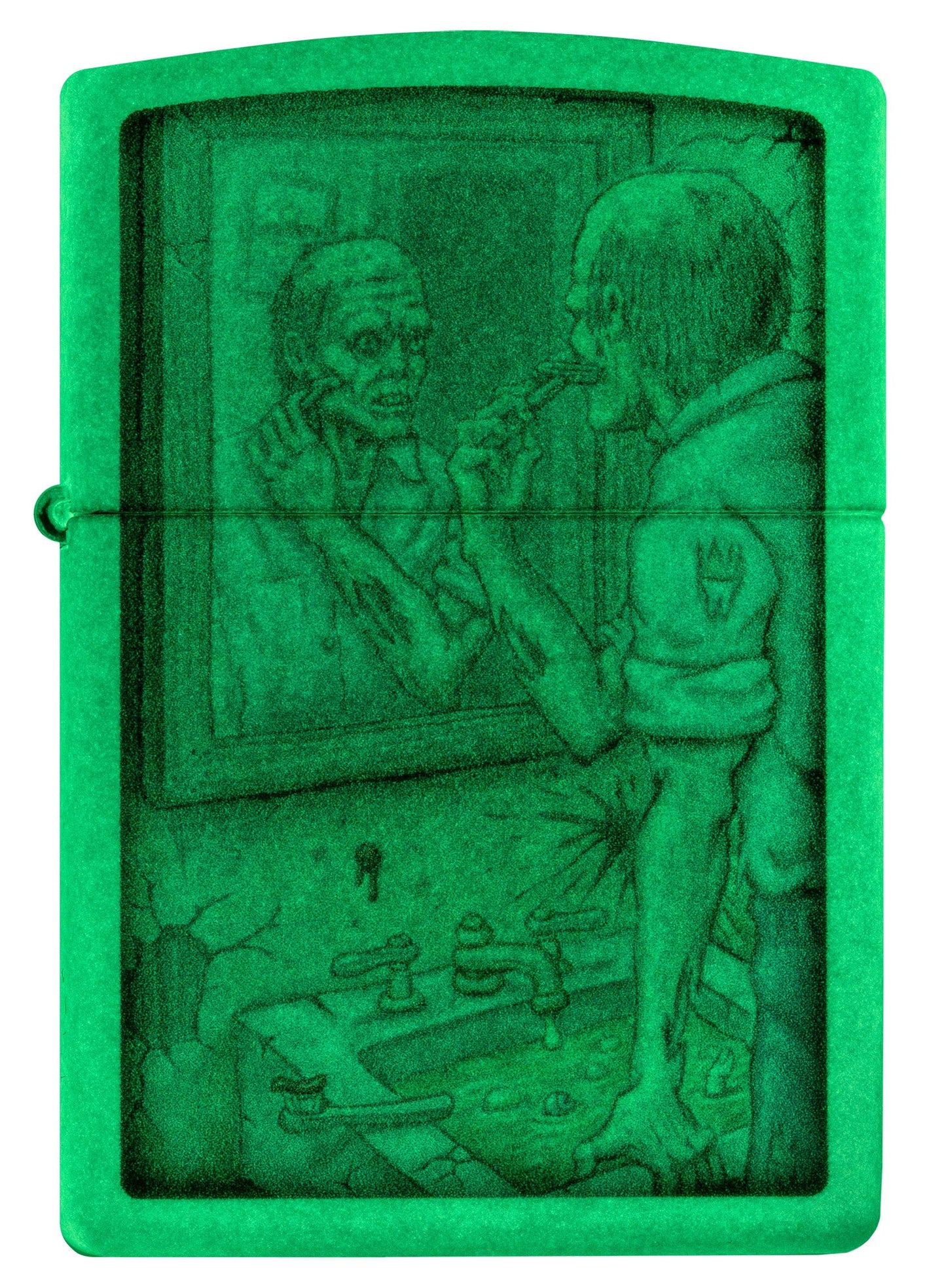 Zippo Zombie Shaving Design Glow In The Dark Windproof Lighter