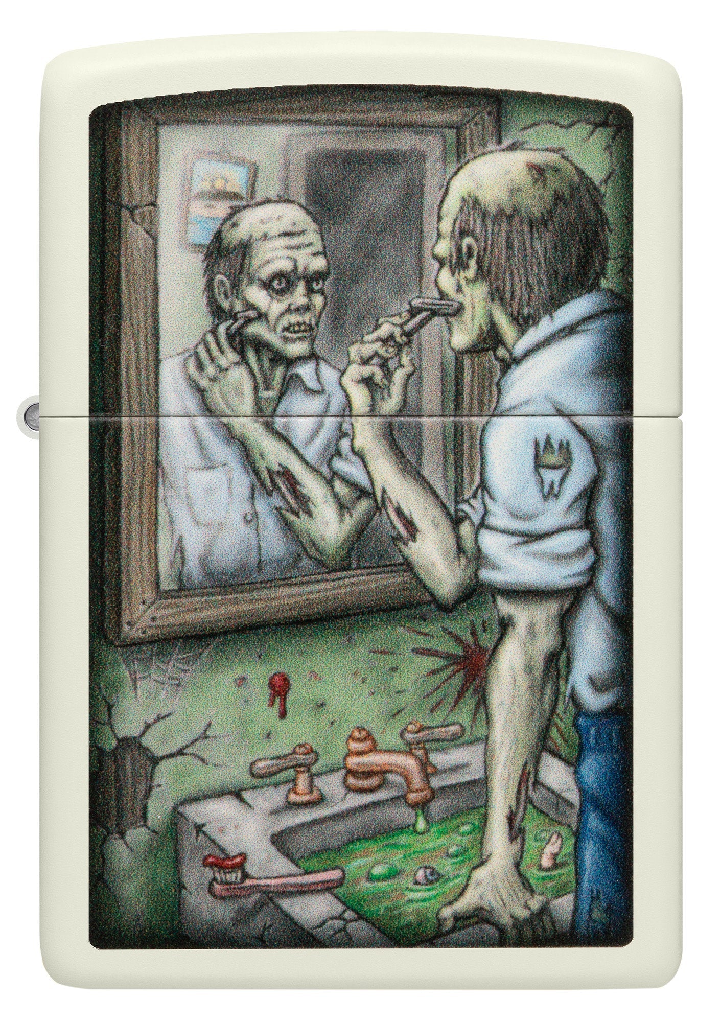 Zippo Zombie Shaving Design Glow In The Dark Windproof Lighter
