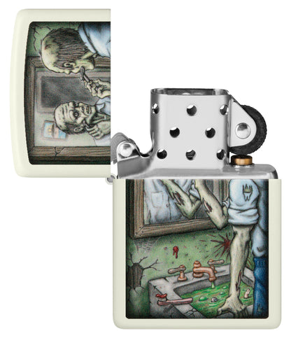 Zippo Zombie Shaving Design Glow In The Dark Windproof Lighter