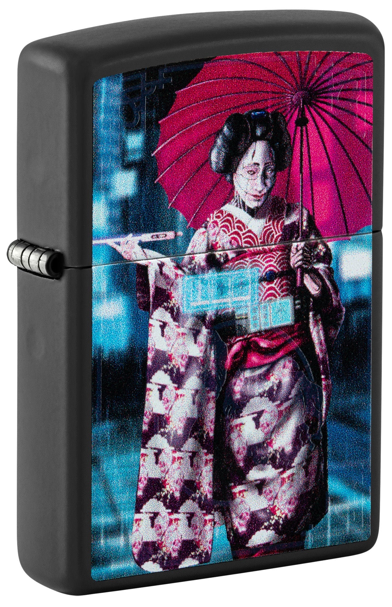 Zippo Black Light Cyber Kimono Design Black Matte Windproof Lighter