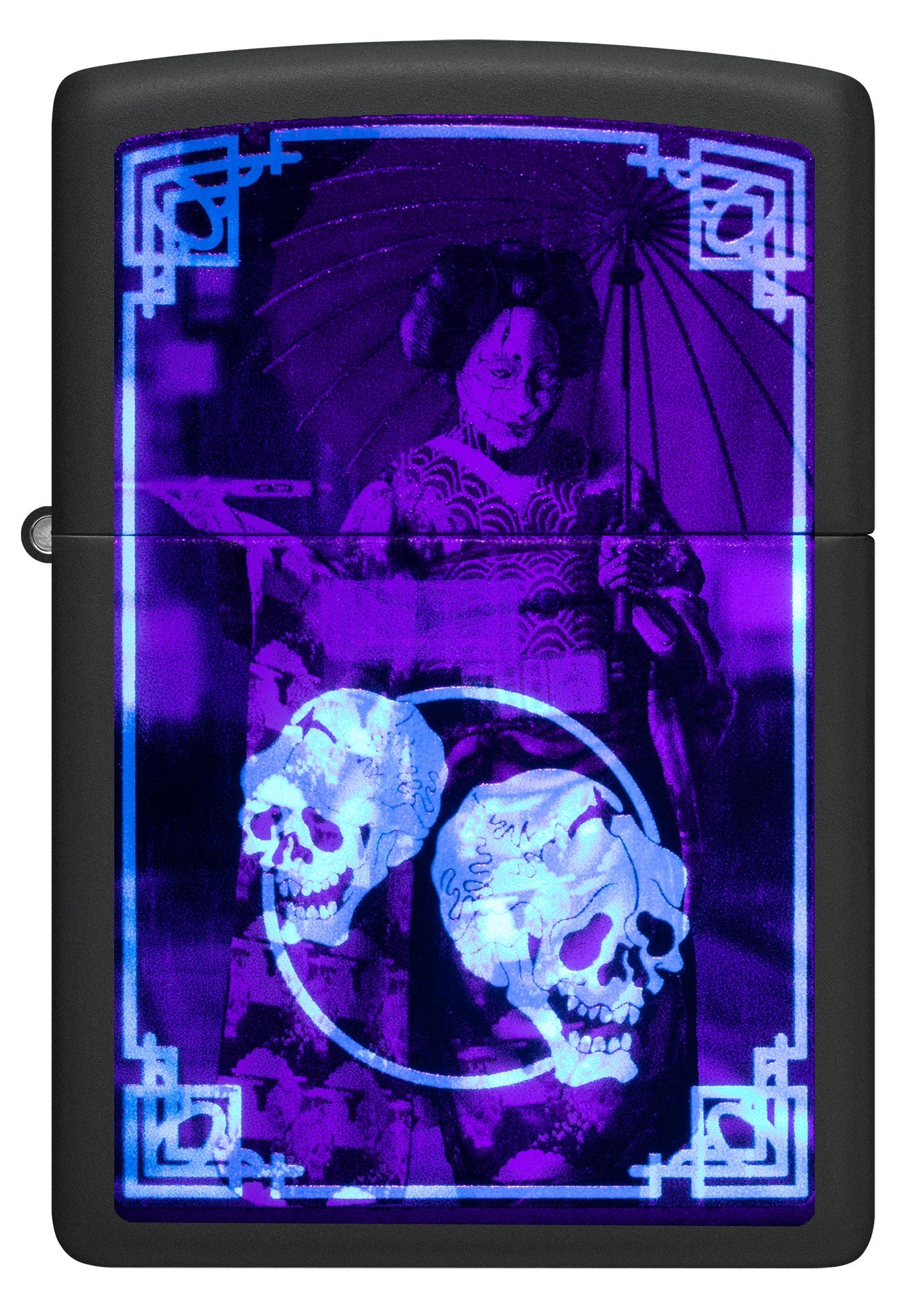 Zippo Black Light Cyber Kimono Design Black Matte Windproof Lighter