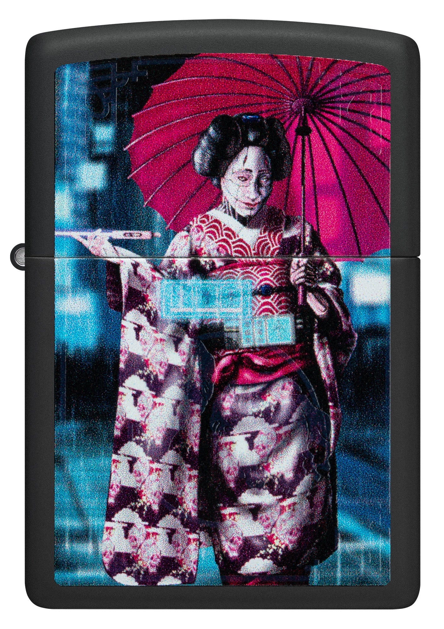 Zippo Black Light Cyber Kimono Design Black Matte Windproof Lighter