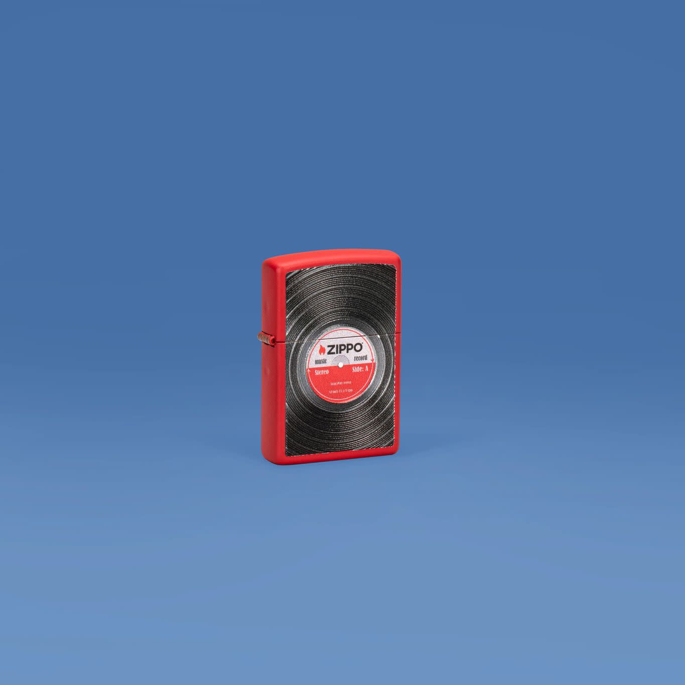 Zippo Vinyl Record Design Texture Print Red Matte Windproof Lighter