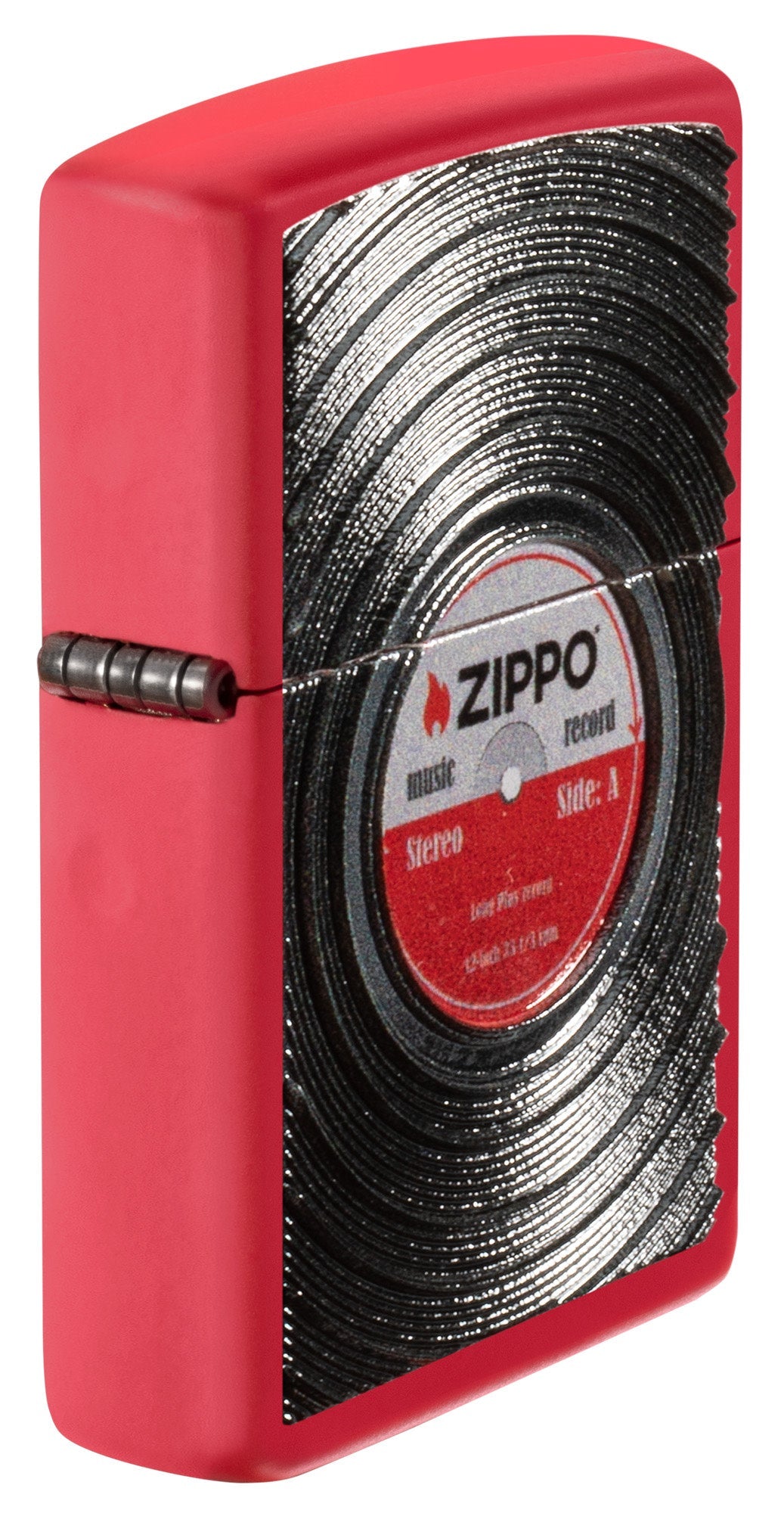 Zippo Vinyl Record Design Texture Print Red Matte Windproof Lighter