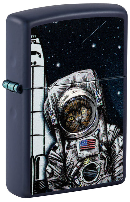 Zippo Space Kitten Design Navy Matte Windproof Lighter