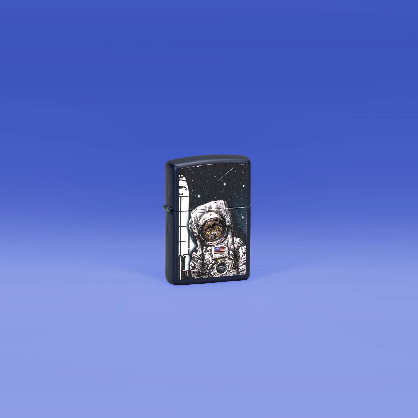 Zippo Space Kitten Design Navy Matte Windproof Lighter