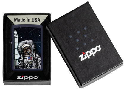 Zippo Space Kitten Design Navy Matte Windproof Lighter