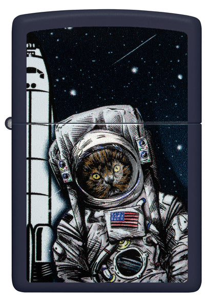 Zippo Space Kitten Design Navy Matte Windproof Lighter