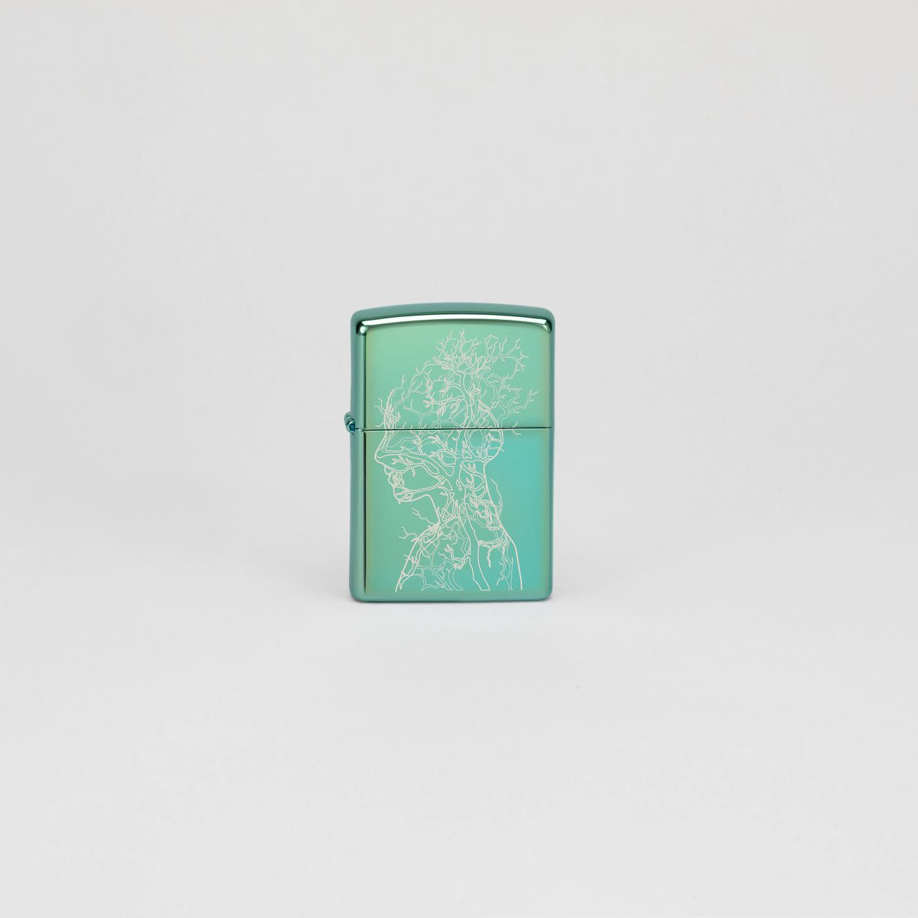 Zippo Human Tree Design High Polish Green Windproof Lighter