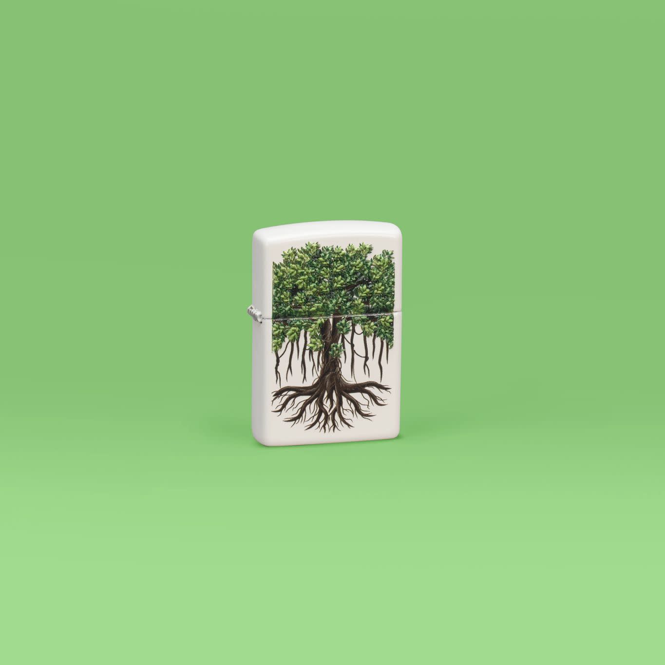 Zippo Tree Life Design White Matte Windproof Lighter
