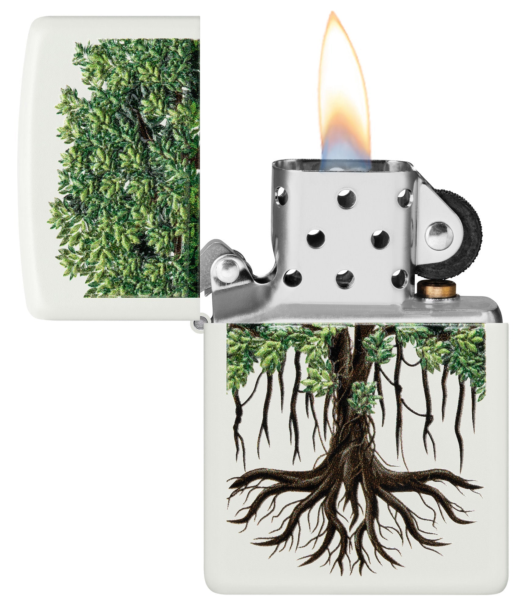 Zippo Tree Life Design White Matte Windproof Lighter